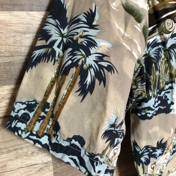 Vintage Cotton Retro Hawaiian Button Up Short Sleeved Shirt Medium - Picture 5 of 11